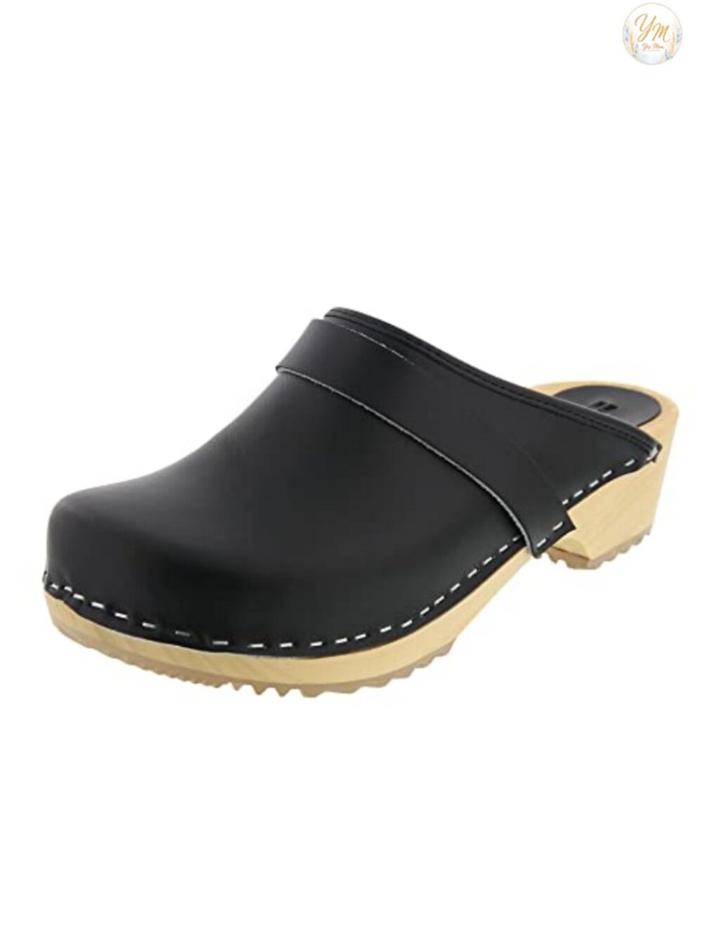 BJORK Swedish Comfort Maja Wood Open Back Leather Clogs Size 40